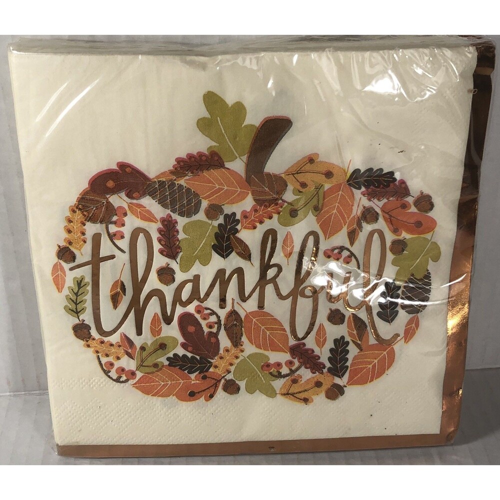 Hobby Lobby ￼1 Pack Napkins Thanksgiving 30 Count  “Thanksgiving “ 6.5 X 6.5”